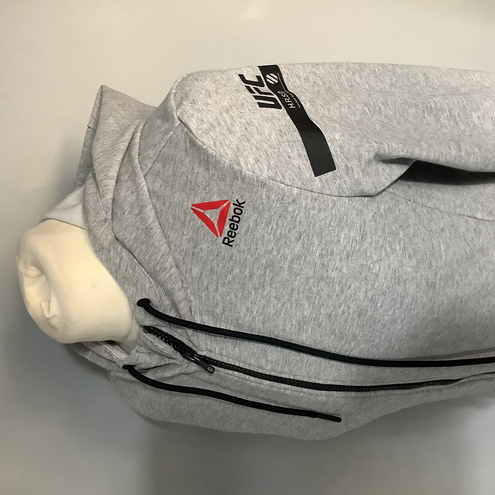 Reebok UFC Full Zip Hoodie - Size S (8-10) - Grey - P2P 18” - Respect - Picture 4 of 9